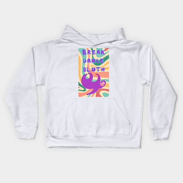 sloth dancing happily Kids Hoodie by Azujark 